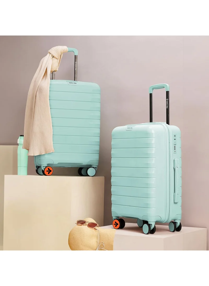 ناشر مايلز Nasher Miles Vienna Hard-Sided Polypropylene Luggage Set of 2 Cool Mint Trolley Bags (55 & 65 )