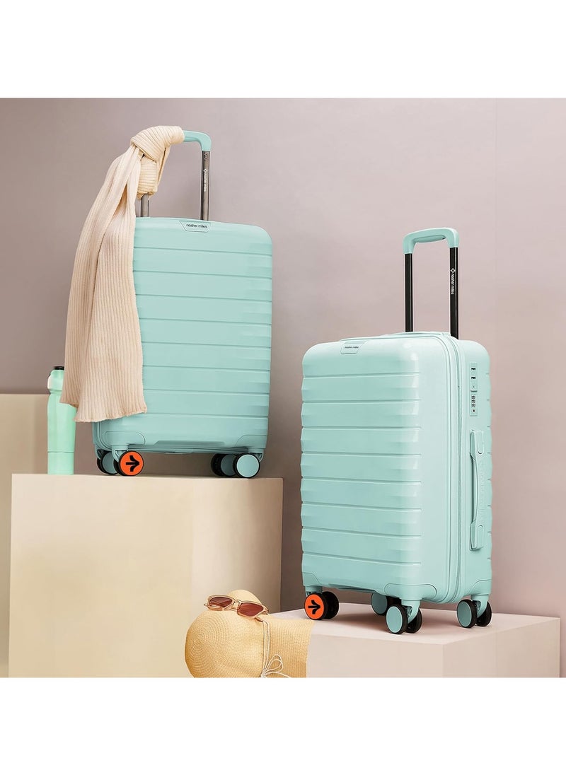 nasher miles Nasher Miles Vienna Hard-Sided Polypropylene Luggage Set of 2 Cool Mint Trolley Bags (55 & 65 )  - Image 2
