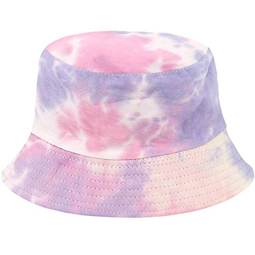 BEARUN Tie Dye Bucket Hat Reversible Cotton Multicolored Fisherman Cap Packable Sun Hat - Image 1
