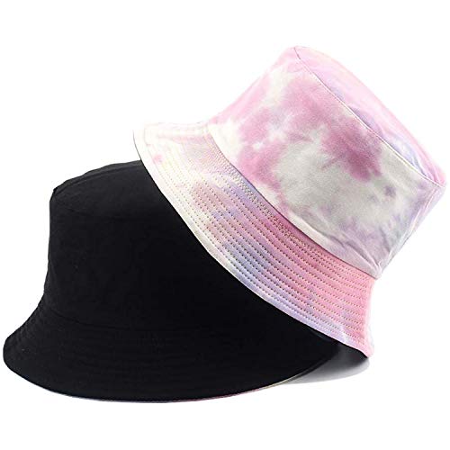 BEARUN Tie Dye Bucket Hat Reversible Cotton Multicolored Fisherman Cap Packable Sun Hat - Image 3