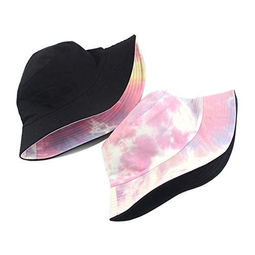 BEARUN Tie Dye Bucket Hat Reversible Cotton Multicolored Fisherman Cap Packable Sun Hat - Image 4