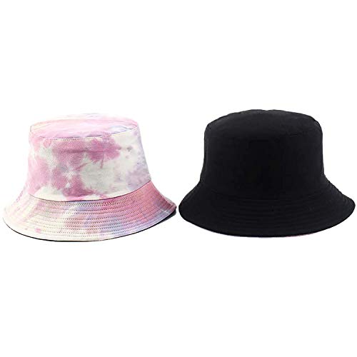 BEARUN Tie Dye Bucket Hat Reversible Cotton Multicolored Fisherman Cap Packable Sun Hat - Image 2