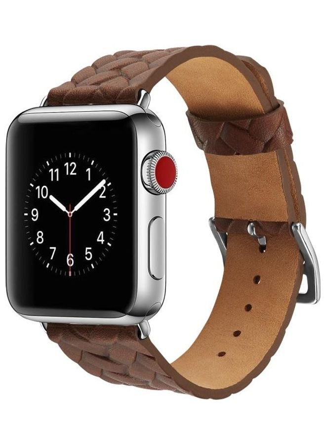 NIBEMINENT Replacement Watchband For Apple Watch Series 5 & 4 44mm Dark Brown  - Image 3
