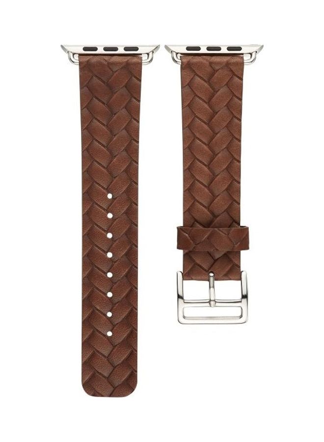 NIBEMINENT Replacement Watchband For Apple Watch Series 5 & 4 44mm Dark Brown  - Image 2