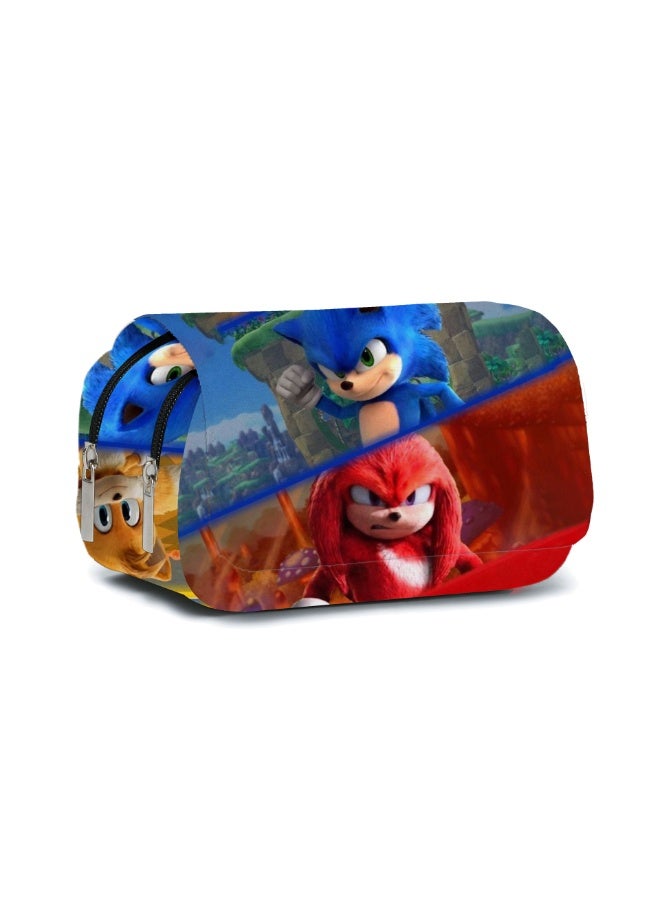 general Sonic double-layer pencil case pencil case stationery box for primary and middle school students - Image 1