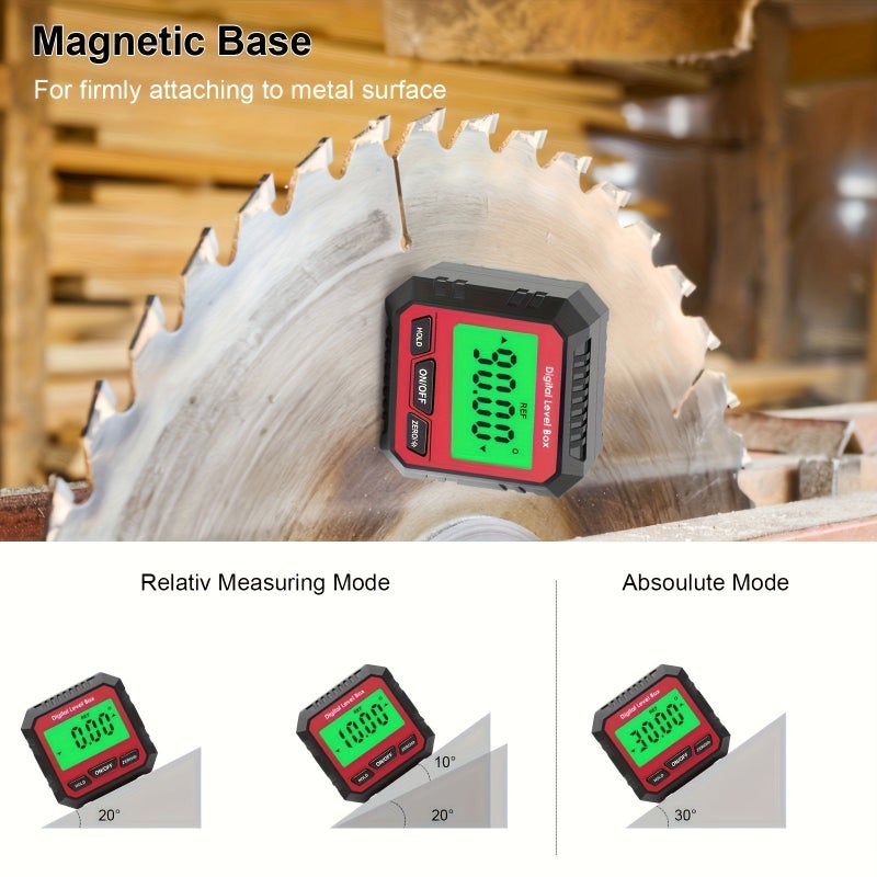 Digital Level Box Black LCD Backlit ABS Inclinometer Magnetic Base Accurate 01 Measurement - Image 3