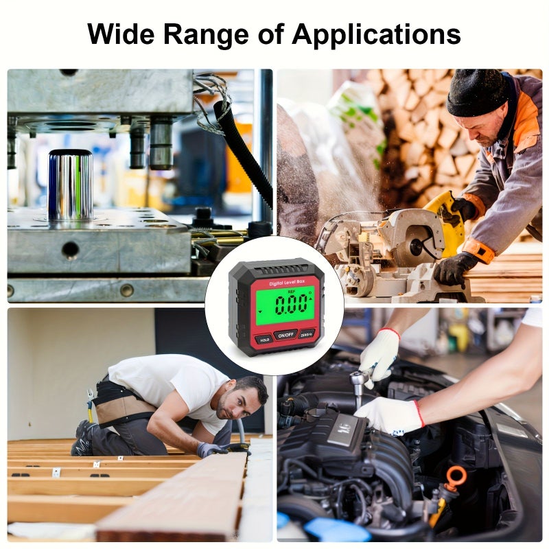 Digital Level Box Black LCD Backlit ABS Inclinometer Magnetic Base Accurate 01 Measurement - Image 2