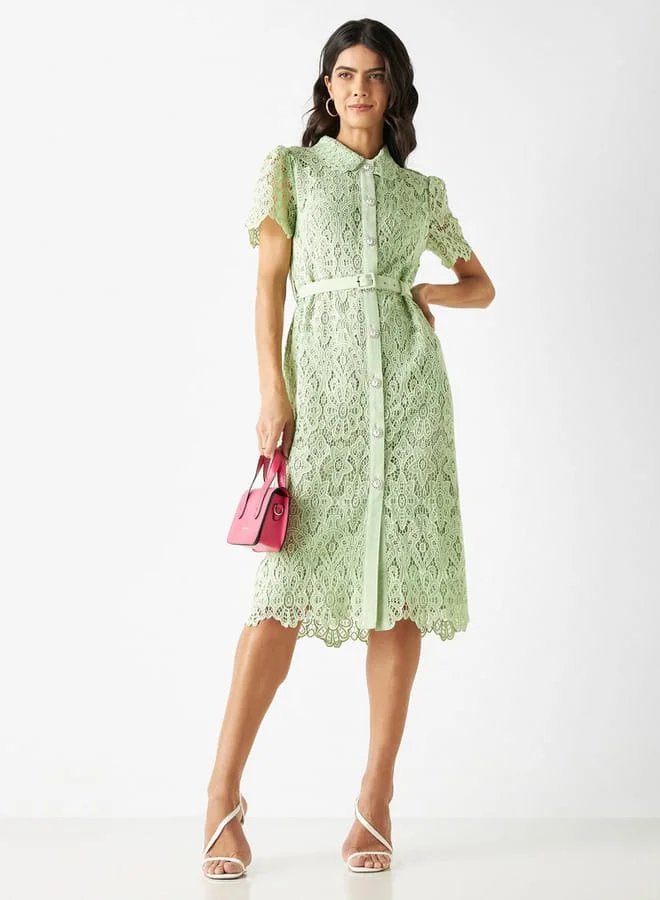 Iconic Lace Button-Up Dress