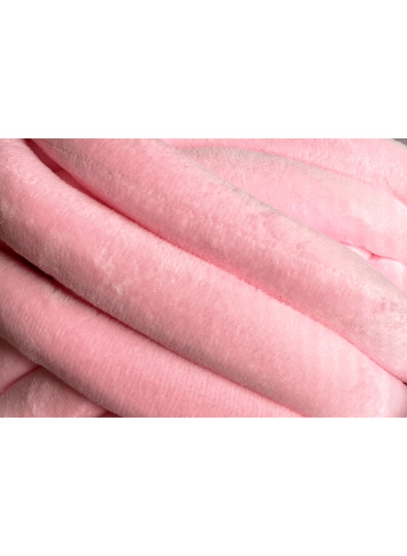 Chunky Velvet Tube Yarn 1kg – Baby Pink 5cm thickness - Image 5