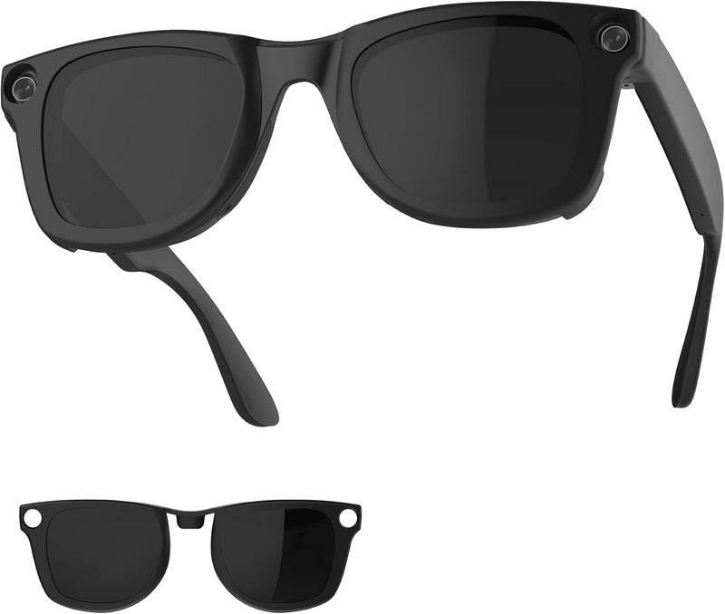 RCstyle HiBloks Polarized Clip-on Compatible with Ray-Ban Meta Wayfarer RW4008 & Gen 2 RW4012 Large 53-22, Matte Black Frame Discoloration Clip for Rayban Meta Gen 2 Accessories (Black) - Image 1