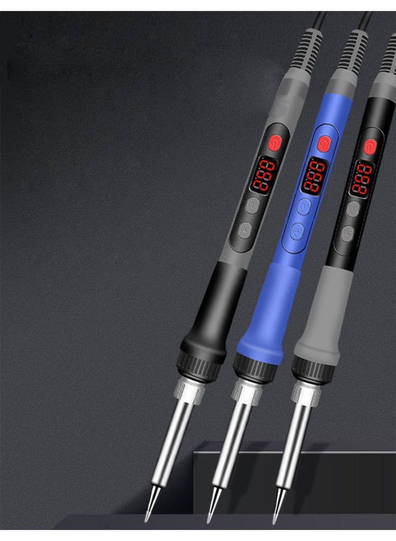 AIUZITIME 10 Packs Soldering Iron Kit, 90W Soldering Iron Pen with Adjustable Temperature, LED Display, ON/OFF Switch, 5 Tips, Solder Wire, Stand, Paste, Tweezer - Image 2