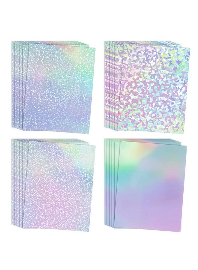 KOALA PAPER Koala Holographic Laminate Sheets A4 Clear Holographic Sticker Paper 25 Sheets Self Adhesive Transparent Waterproof Holographic Overlay For Sticker Paper Gem Dot Rainbow Star Patterns - Image 1