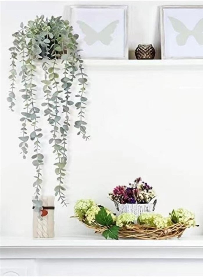Kutis 1 Pc Artificial Potted Plant Hanging Home Decoration 59 x 9 x 8 cm - Image 1