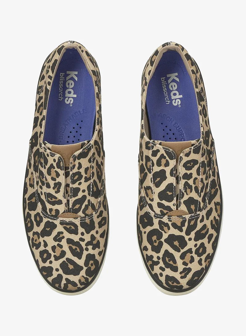 Keds  Keds Women's Champion Canvas Slip-On Sneaker – All-Over Print, Vulcanized Casual Shoe Tan for Women | Best Price UAE