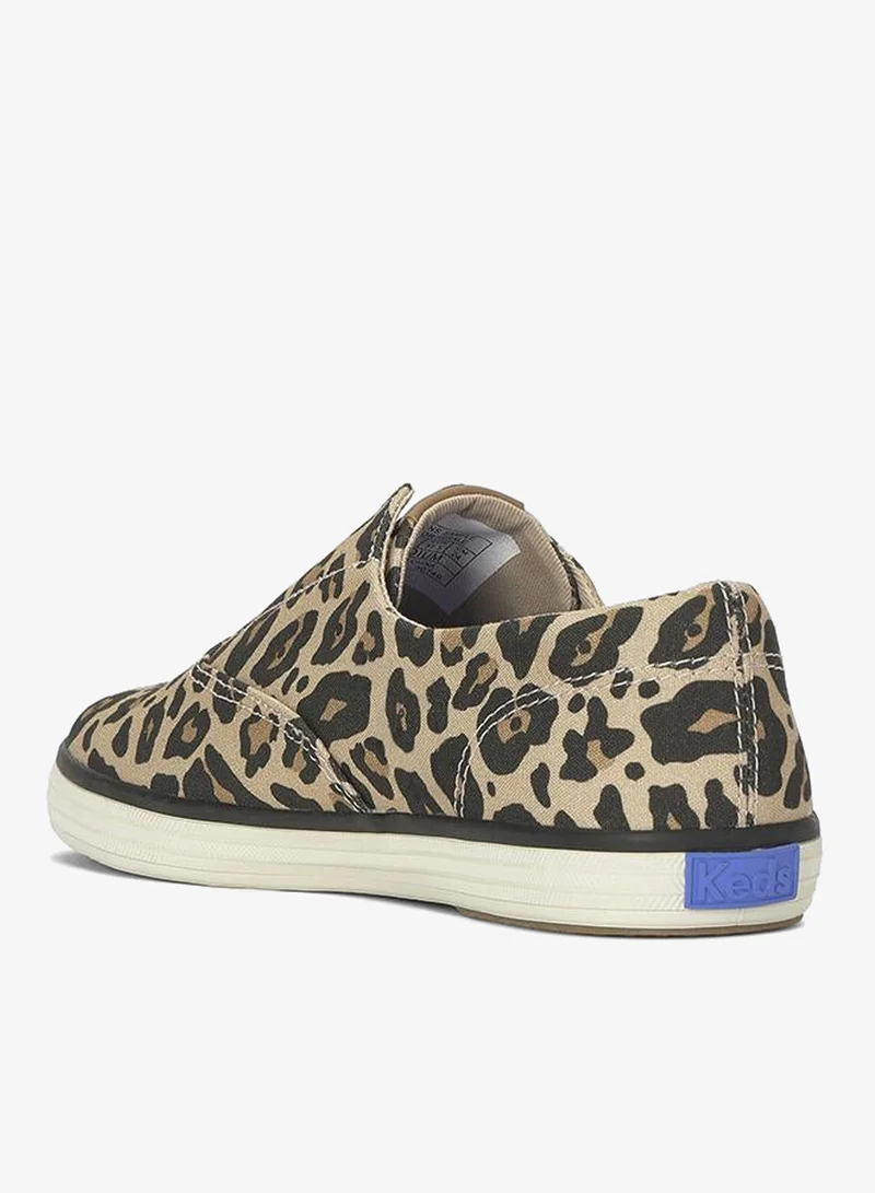 Keds  Keds Women's Champion Canvas Slip-On Sneaker – All-Over Print, Vulcanized Casual Shoe Tan for Women | Best Price UAE