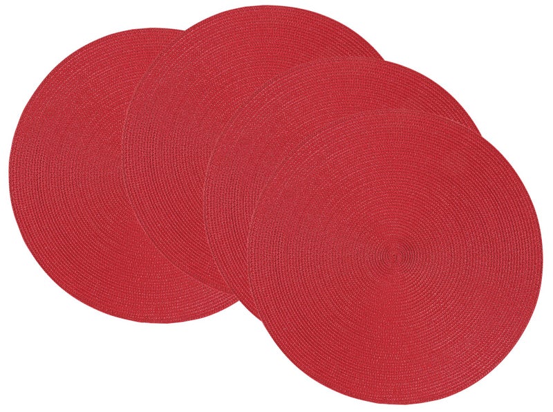 Now Designs Now Designs Disko Round Placemats Chili Set of 4 15 inches 