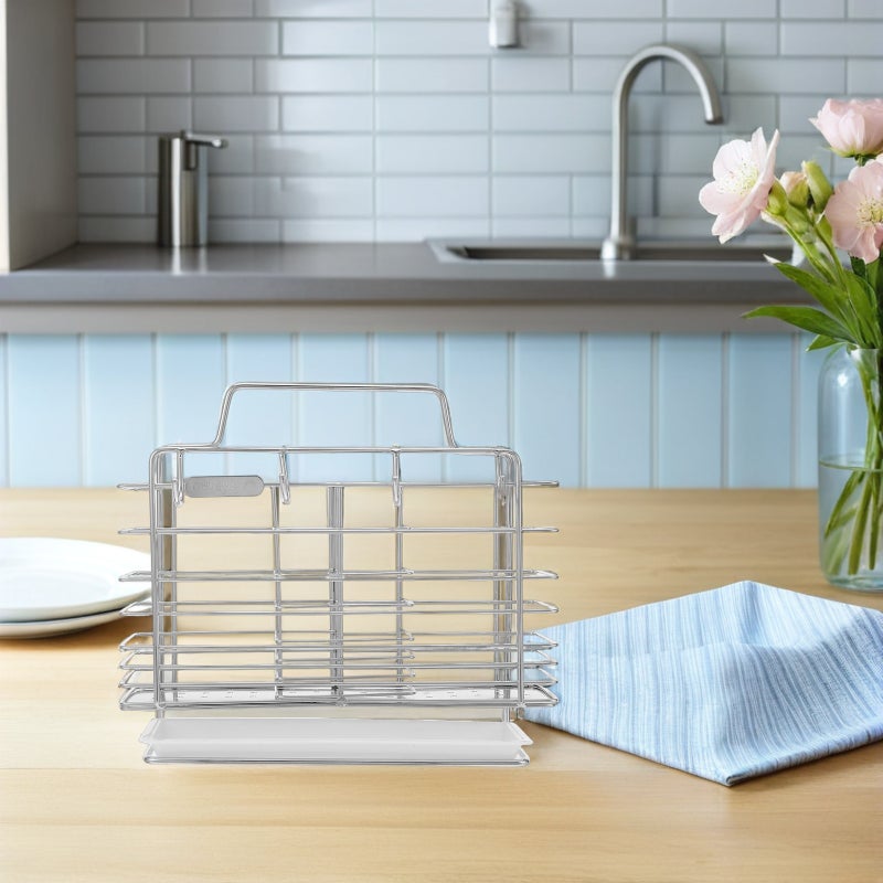 Stainless Steel Utensil Drying Holder For Kitchen Countertop Chopsticks Storage Rack Cutlery Organizer Space Saving Silverware Organizer - Image 2