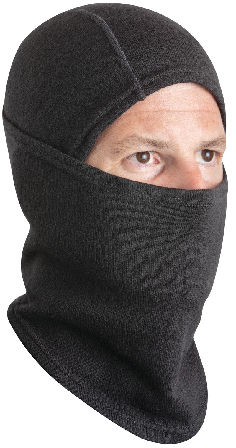 Cascade Mountain Tech Merino Wool Blend Balaclava Ski Mask for Men and Women - Cold Weather, Skiing, Snowboarding, Winter Activities - Black, Medium-Large - Image 4