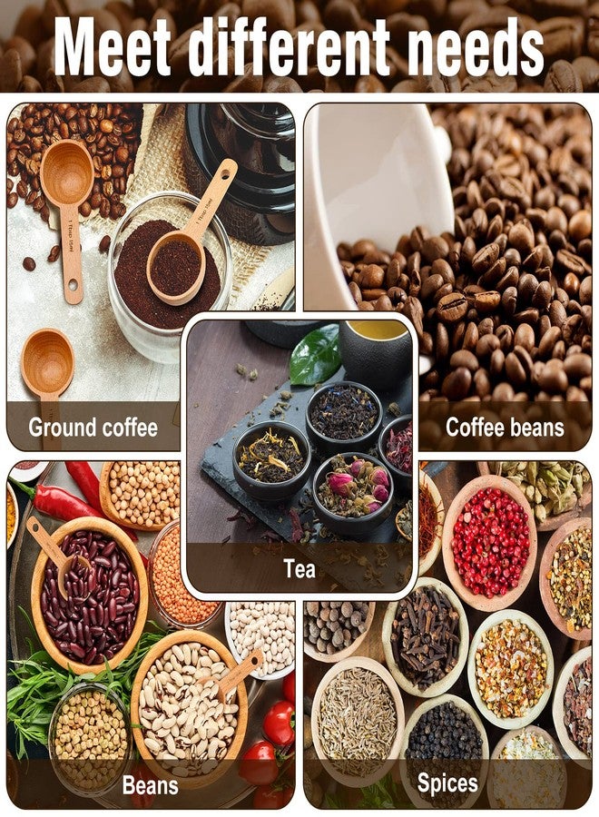Sawysine 4 Pieces Wooden Scoops for Canisters,15ml Coffee Measure Scoop in Beech Wooden Tablespoon for Measuring Ground Coffee Beans, Tea, Sugar, Jars Home Kitchen Accessories - Image 5