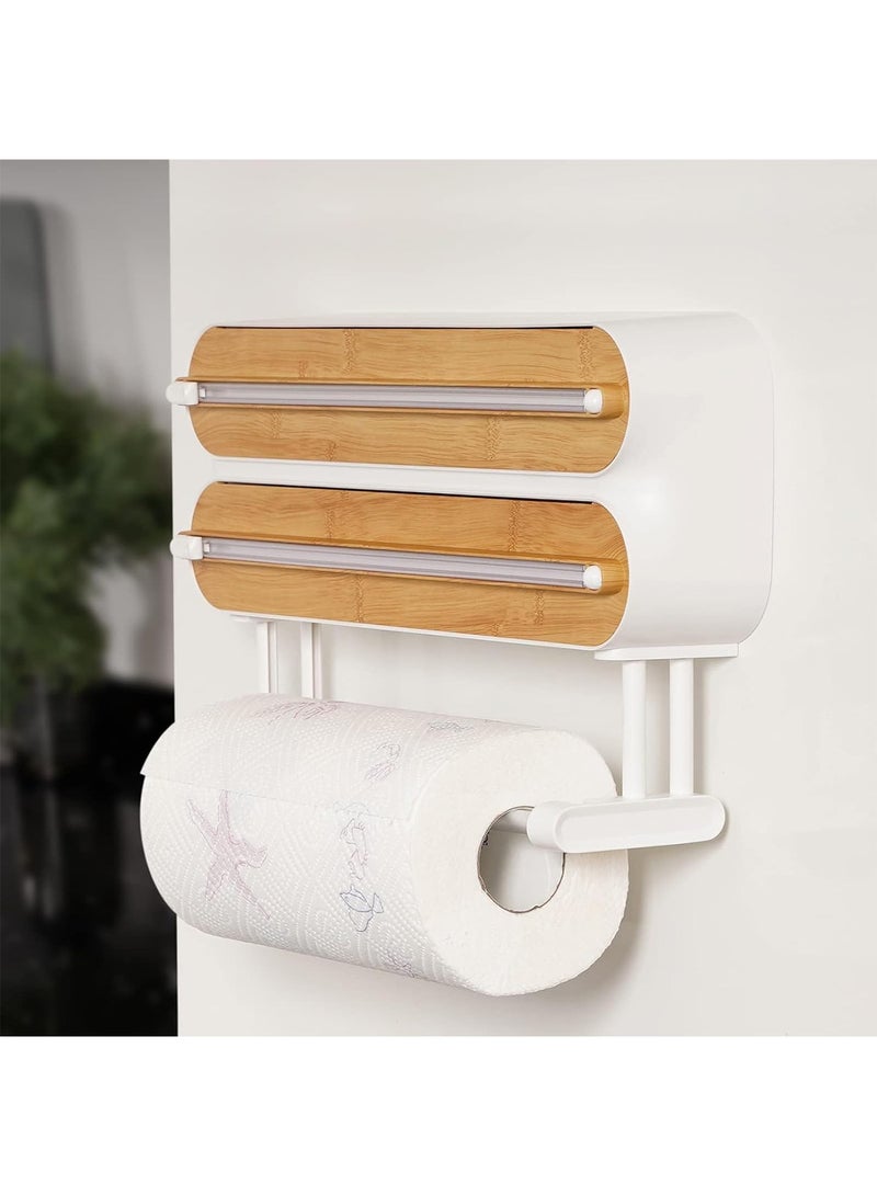 GT-Wheel 3 in 1 Food Wrap Cutter Magnetic Reusable Tin Aluminum Foil Dispenser wall mounted - Image 2
