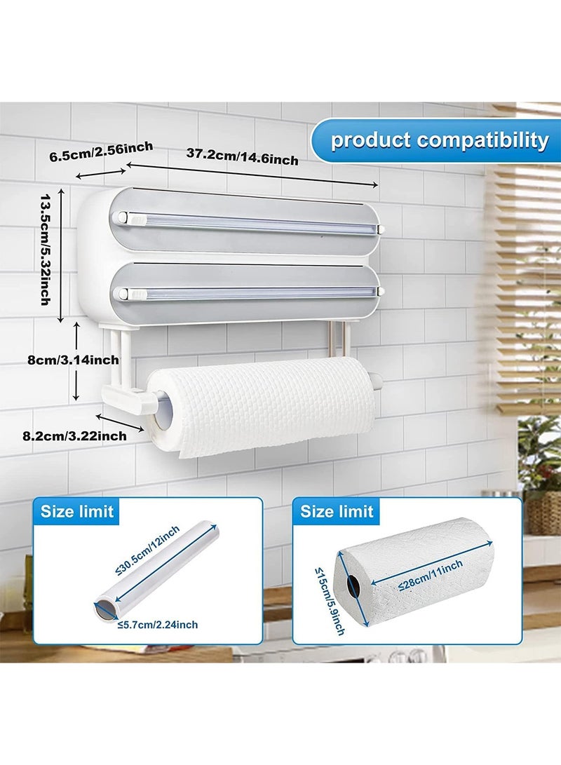 GT-Wheel 3 in 1 Food Wrap Cutter Magnetic Reusable Tin Aluminum Foil Dispenser wall mounted - Image 3