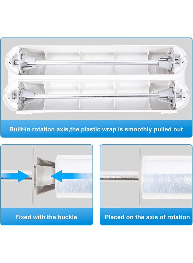 GT-Wheel 3 in 1 Food Wrap Cutter Magnetic Reusable Tin Aluminum Foil Dispenser wall mounted - Image 4