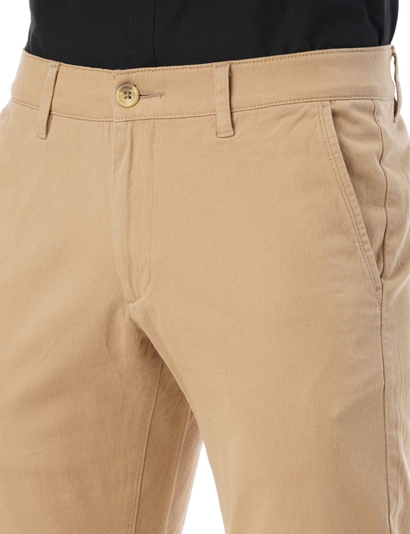 FYLTR Men's Straight Fit Stretch Cotton Khaki Trousers with Elasticated Waistband -Soft Handfeel (Golden Mirage, 32) - Image 4