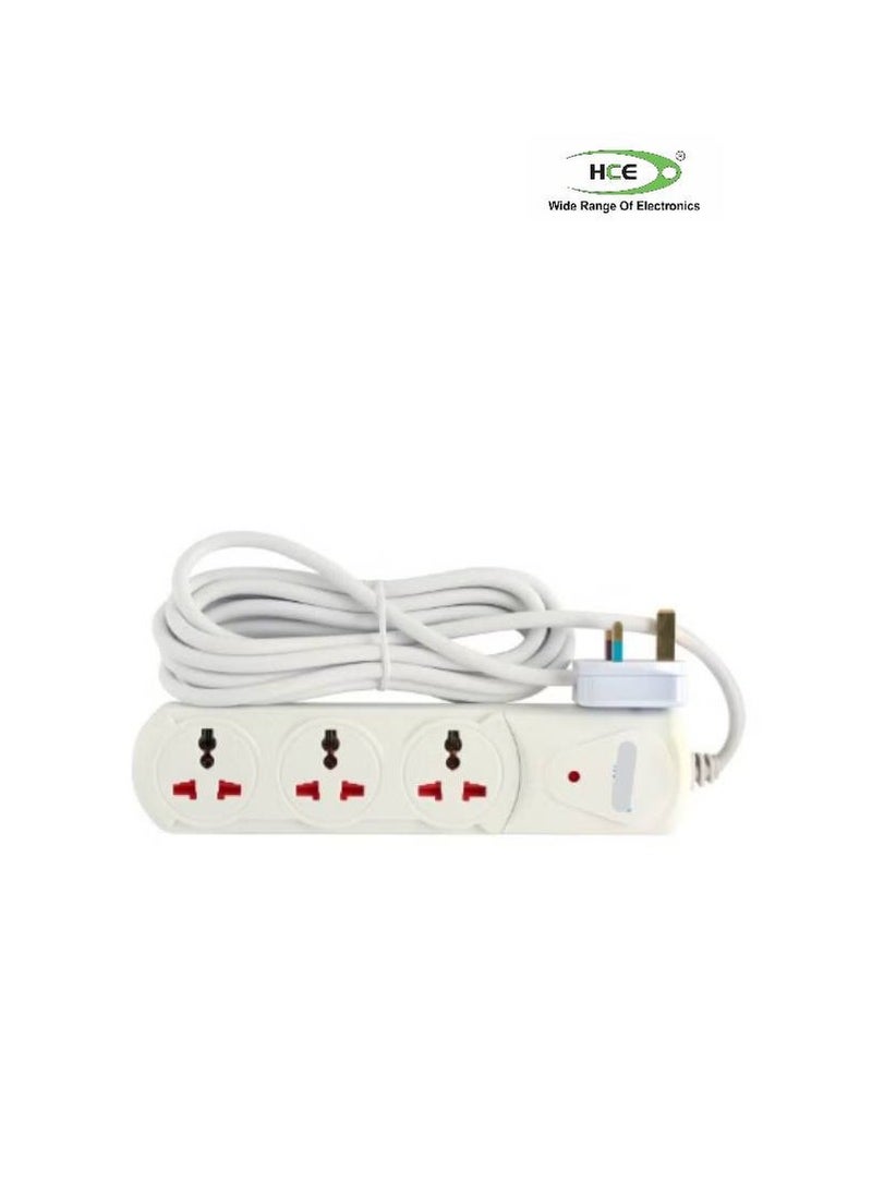HCE - Power Extension Socket With Indicator White/Blue/Red - Image 1