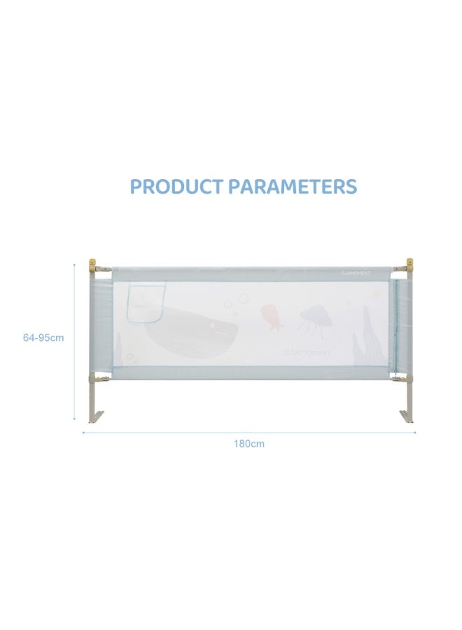 FUN MOMENT Folding Baby Bed Rail ,Safety Bed Guardrail Adjustable Height 1.8m - Image 5