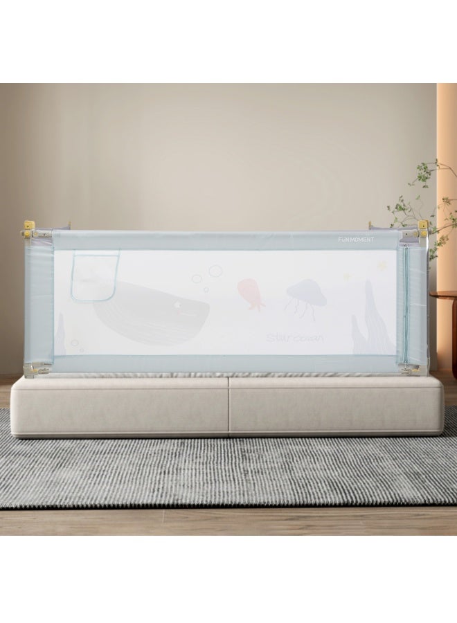 FUN MOMENT Folding Baby Bed Rail ,Safety Bed Guardrail Adjustable Height 1.8m - Image 1