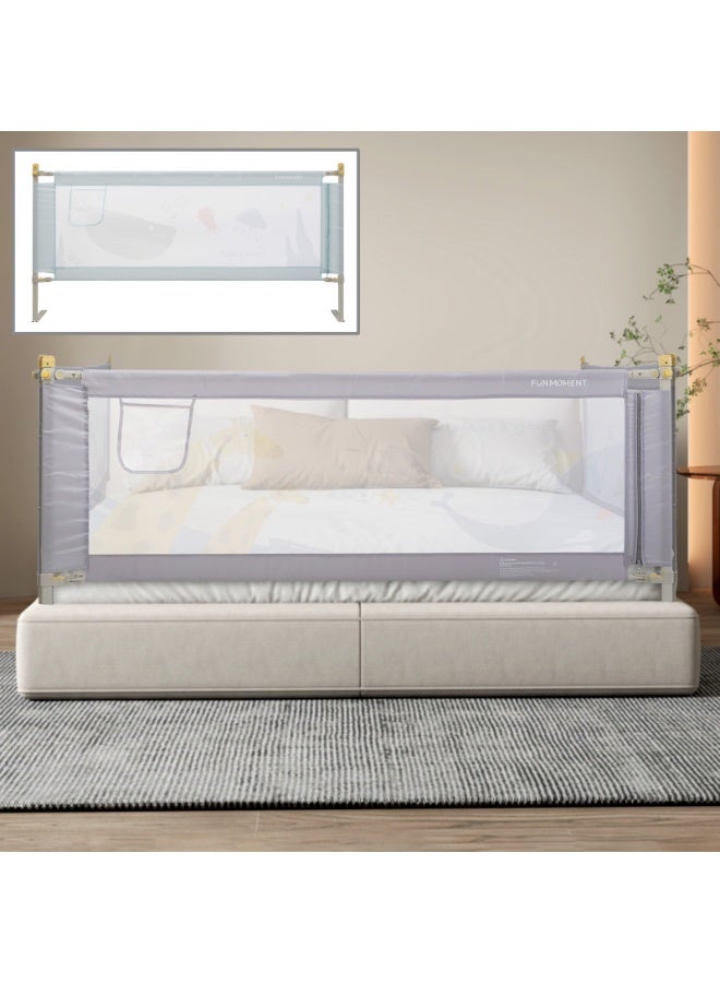 FUN MOMENT Folding Baby Bed Rail ,Safety Bed Guardrail Adjustable Height 1.8m - Image 2