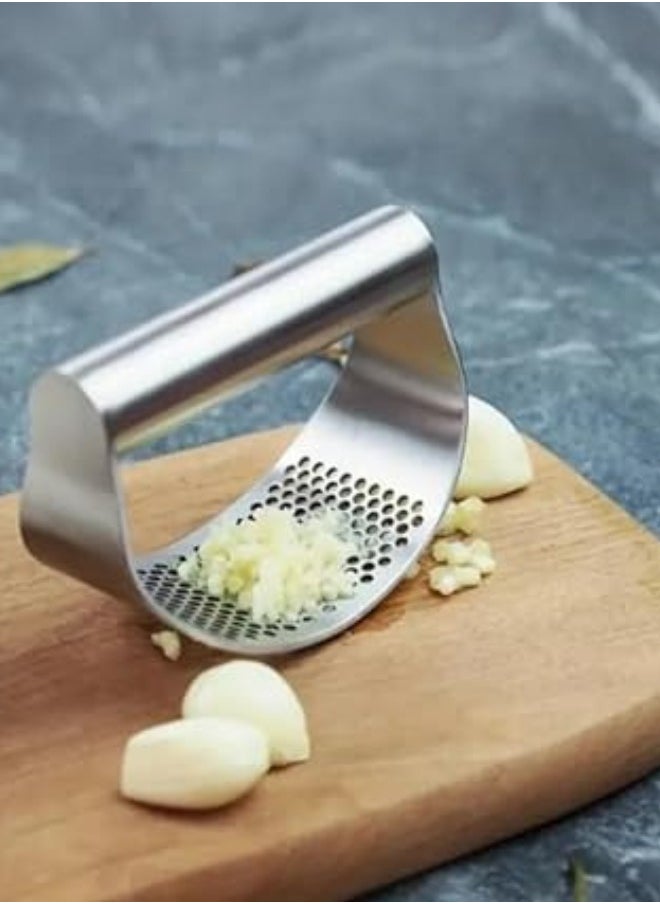 Lukadah - Garlic and Ginger Crusher, Mincer, Stainless Steel, Professional Food Prep Grade, Rust Proof, Easy Clean, Squeezer and Peeler Kitchen Tool Set – Easy to Use by LUKADAH - Image 1