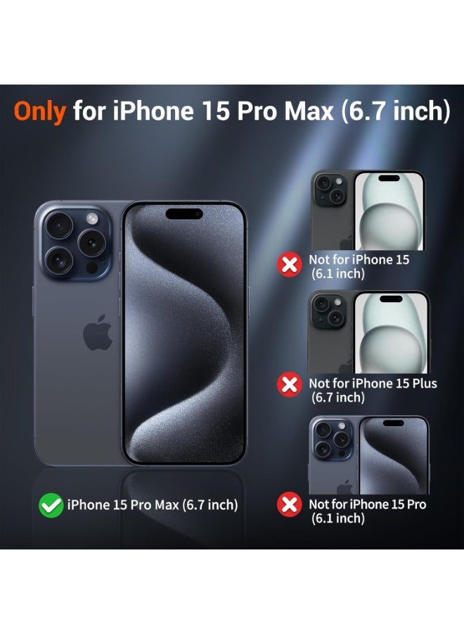 جيرفور غطاء ماج سيف لهاتف آيفون 15 برو ماكس، جراب مغناطيسي قوي وشفاف مقاوم للصدمات لهاتف آيفون 15 برو ماكس، نتوء حول الكاميرا، غطاء عالي الوضوح لهاتف آيفون 15 برو ماكس - Image 2