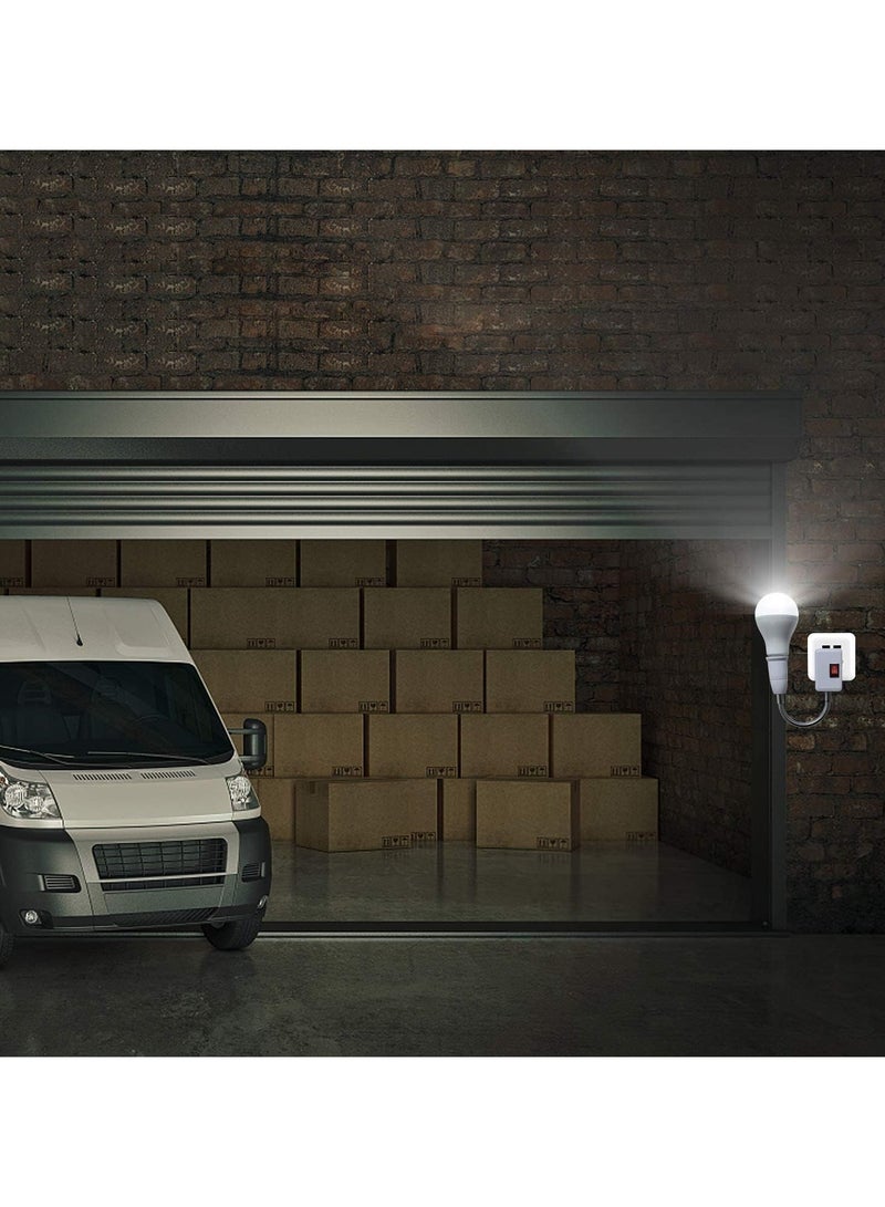 E27 Socket Holder with 27cm Extension, 2 Pack Adapter Light Bulb Plug-In Wall Lights, Flexible Bulb Socket Adapter with On/Off Switch, Socket Converter for Garage, Bedroom - Image 4