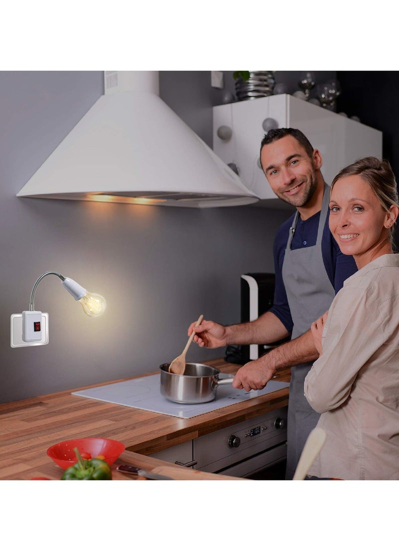 E27 Socket Holder with 27cm Extension, 2 Pack Adapter Light Bulb Plug-In Wall Lights, Flexible Bulb Socket Adapter with On/Off Switch, Socket Converter for Garage, Bedroom - Image 5