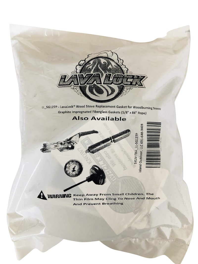 LavaLock Wood Stove Replacement Gasket for Woodburning Stoves - Graphite Impregnated Fiberglass Gaskets (5/8"" x 84"" Rope) - Image 3