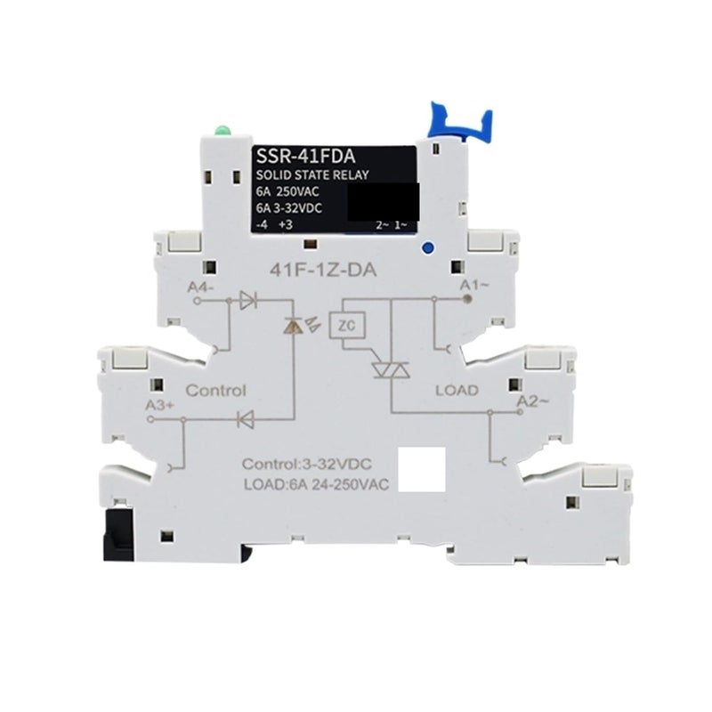 SSR 41FDA مرحل الحالة الصلبة وحدة سكة DIN 6A مرحل غير تلامسي مع مؤشر LED - Image 1