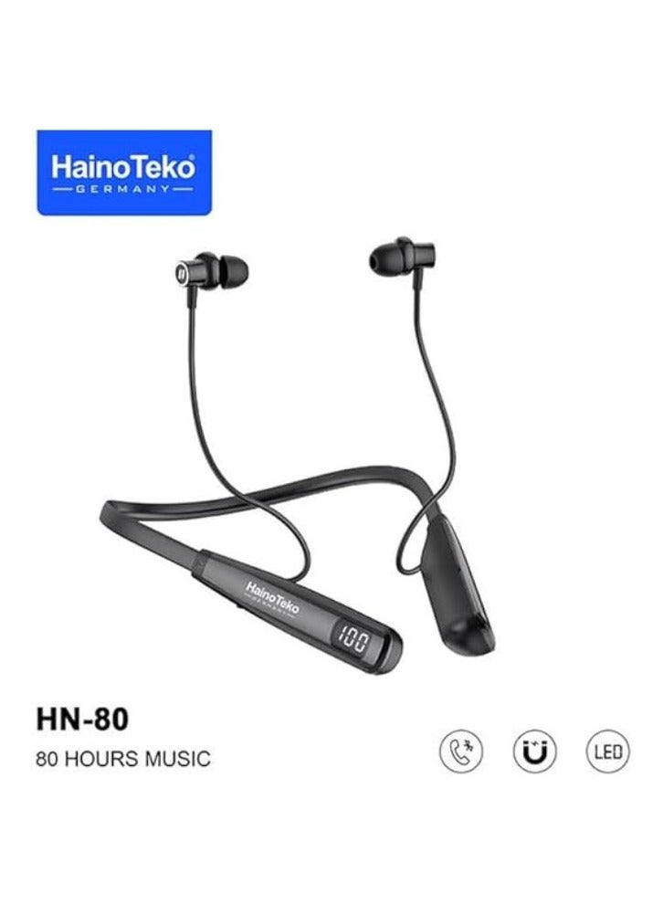 HainoTeko Haino Teko HN 80 Bluetooth Wireless Neckband Earphone with Mic and Super Bass Sound - Image 1