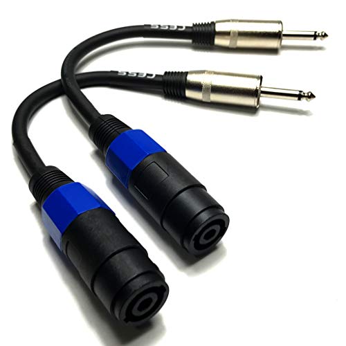 CNCESS CESS-005 Speakon Female Connector To 1/4" Male TS Speaker Cable - Speak-on Jack To 1/4 TS Plug - 2 Pack - Image 3