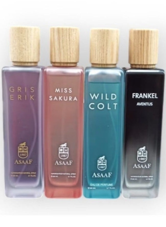 ASAAF - PACKAGE ASAAF ( MISS SAKURA + WILD COLT + GRIS ERIK+FRANKEL AVENTUS ) 4*PCS-200 ML - Image 1