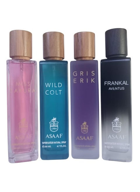 PACKAGE ASAAF ( MISS SAKURA + WILD COLT + GRIS ERIK+FRANKEL AVENTUS ) 4*PCS-200 ML