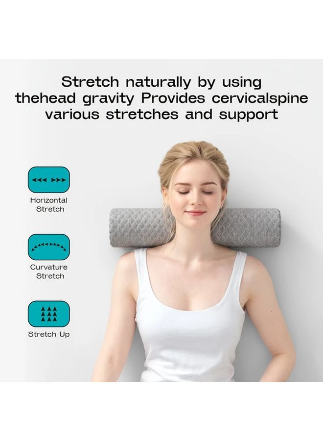 Gray Cylindrical Pillow Medium Soft Ergonomic Support Neck Back Hips Legs Machine Washable Versatile Cushion Travel Yoga Office - Image 2
