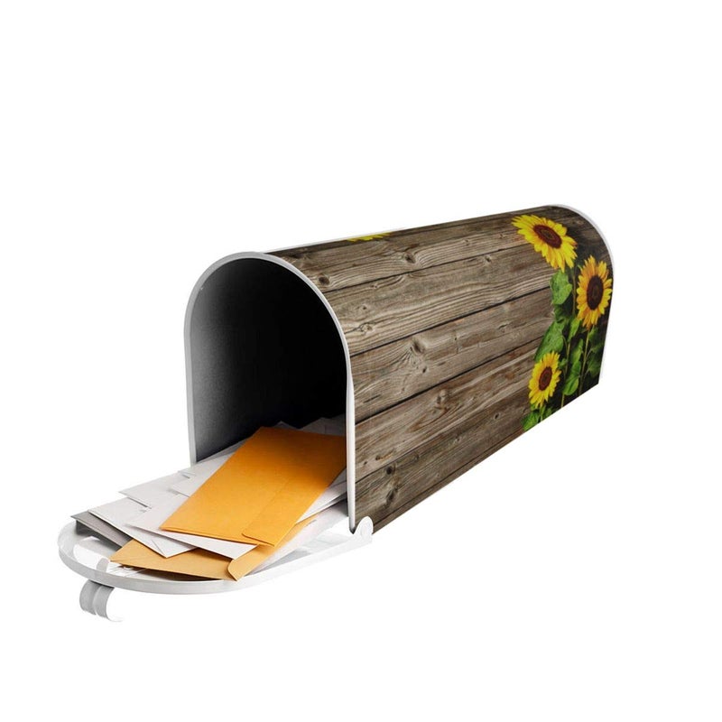Mount Hour Mount Hour Sunflowers Wood Mailbox Covers Magnetic Post Box Cover Wraps Standard Size 21x18 Inches for Garden Yard Decor  - Image 5