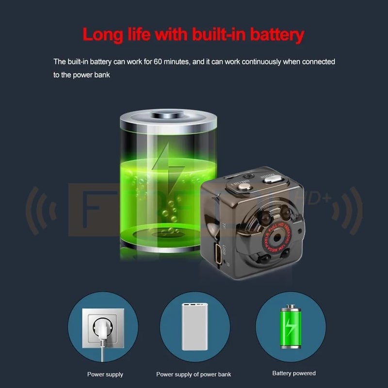 FREDI HD PLUS SQ8 Mini Camera 1080P HD | Portable Small Cam | Motion Detection | Built-in Rechargeable Battery | Indoor Home & Office Use - Image 5