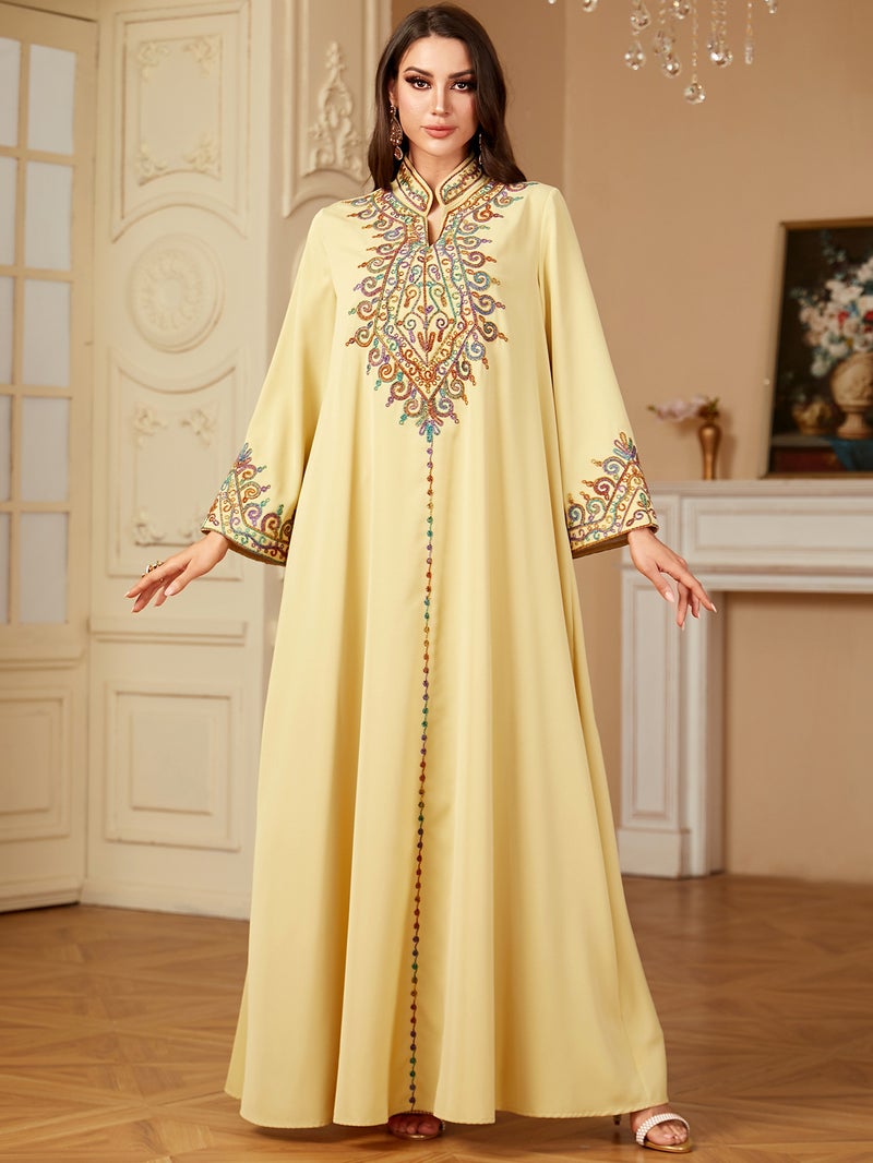 monica fashion Fashionable Embroidered Jalabiya Dress for Women - Image 1
