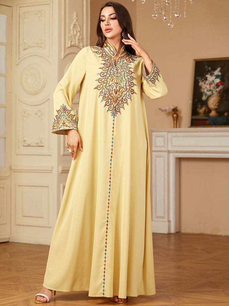 monica fashion Fashionable Embroidered Jalabiya Dress for Women - Image 2