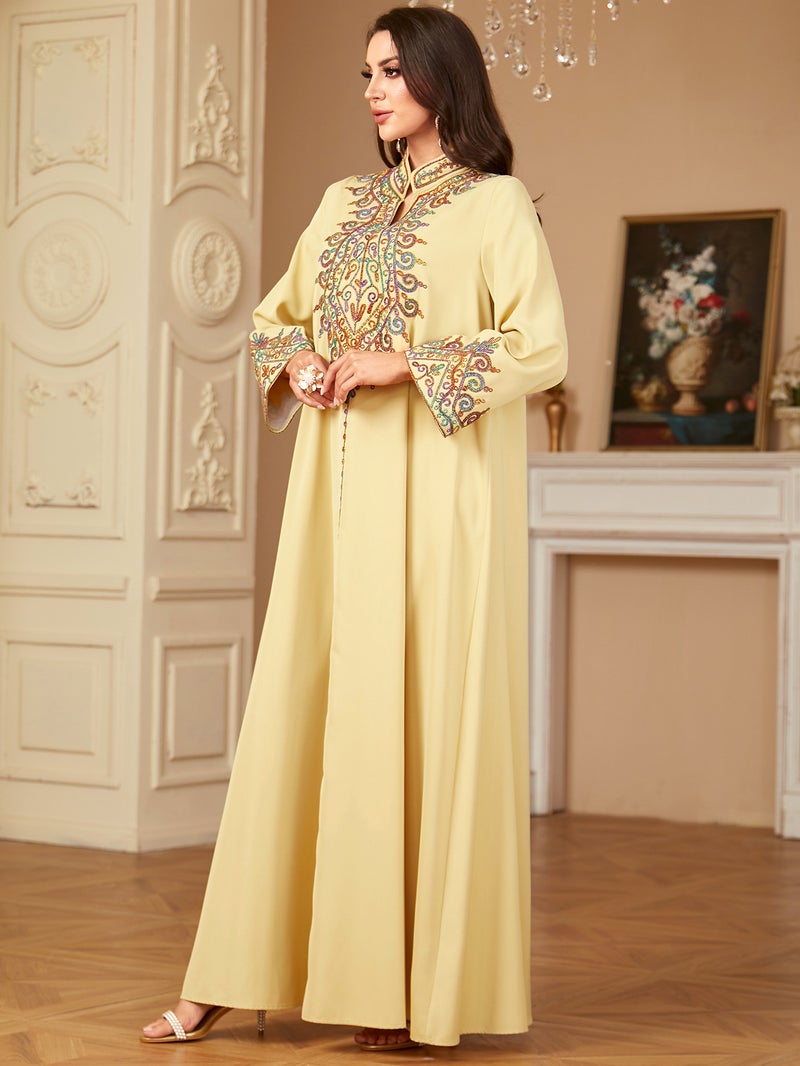 monica fashion Fashionable Embroidered Jalabiya Dress for Women - Image 3