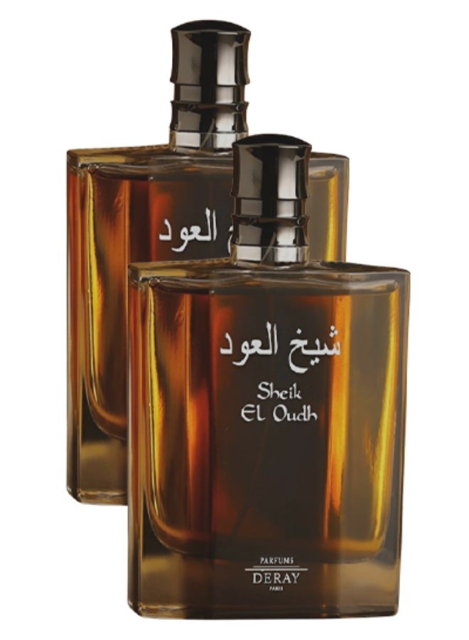 DERAY 2 Pieces Sheikh El Oud Perfume For Men 100ml EDP - Image 1