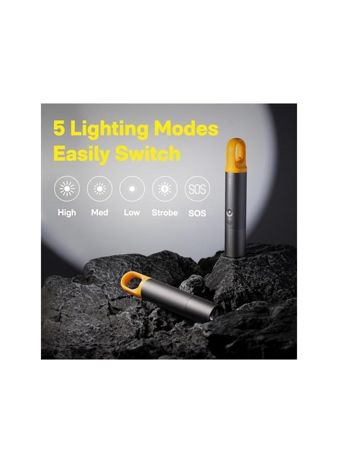 HOTO HOTO LED Torch, Zoomable Torch with 5 Modes (SOS & Strobe), USB Rechargeable Extremely Bright 1000 Lumen Torch with Diffuser & Portable Carabiner Hook, Flashlight for Camping, Hiking, Emergency  - Image 3