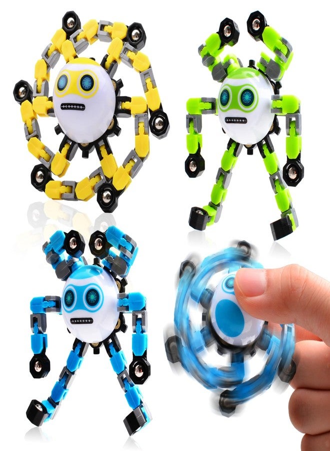 ASIOWELY 3 PCS Easter Basket Stuffers Transformable Fidget Spinners Toys for Kids and Adults Stress Relief Autism Sensory Toy for Boys Girls Teens Cool Fingertip Gyros Birthdays Gifts for Travel Toys - Image 1